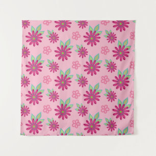 Pink daisy floral seamless patternart, beauty, blo wandkleed