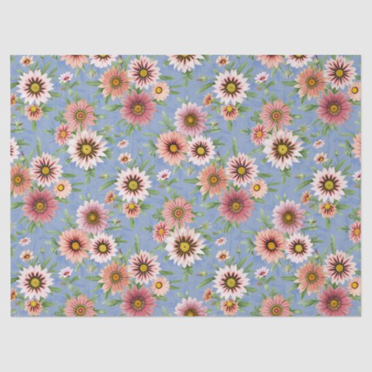 Pink Daisy Floral Tissuepapier (Voorkant)