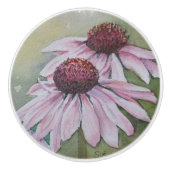 PINK DAISY FLOWER CERAMIC KNOB KERAMISCHE KNOP (Voorkant)