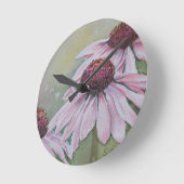 PINK DAISY FLOWER CLOCK RONDE KLOK (Hoek)