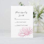Pink Daisy Flower Effect Floral Wedding RSVP Kaart (Staand voorkant)