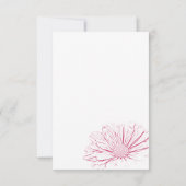 Pink Daisy Flower Effect Floral Wedding RSVP Kaart (Achterkant)