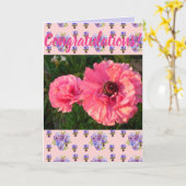 Pink Daisy Flower Floral Congatulation art Kaart (Gele Bloem)