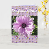 Pink Daisy Flower Floral Congatulation art Kaart (Gele Bloem)