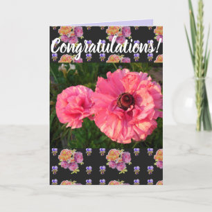 Pink Daisy Flower Floral Congatulation art Kaart