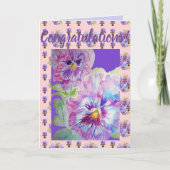 Pink Daisy Flower Floral Congatulation art Kaart (Voorkant)