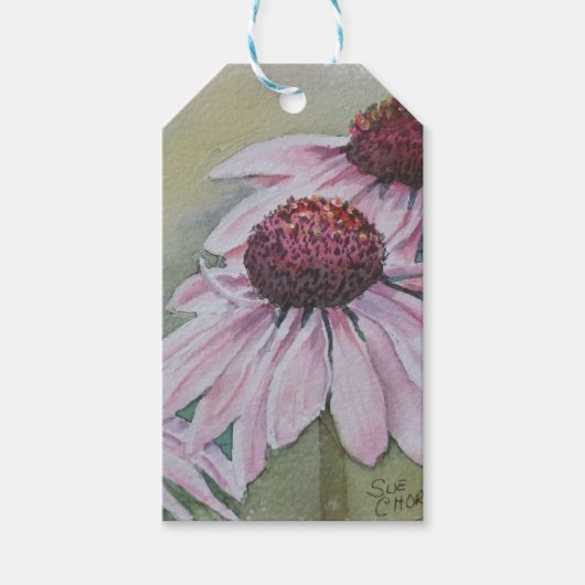 PINK DAISY FLOWER GIFT-LABELS CADEAULABEL (Voorkant)
