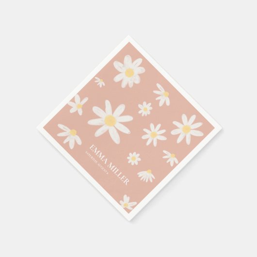 Pink Daisy Flower Napkins Servet (Hoek)