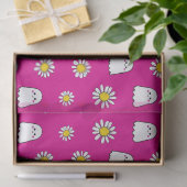 Pink Daisy Ghost Halloween Tissuepapier (Geschenk)
