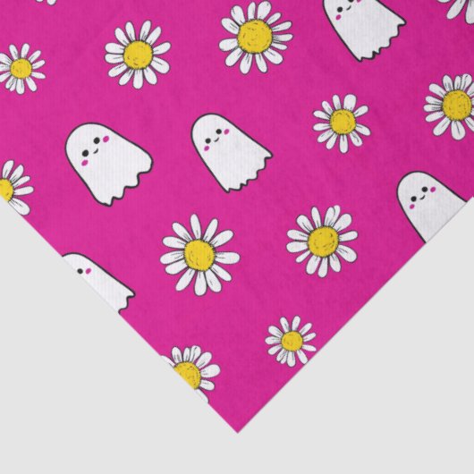 Pink Daisy Ghost Halloween Tissuepapier (Detail)