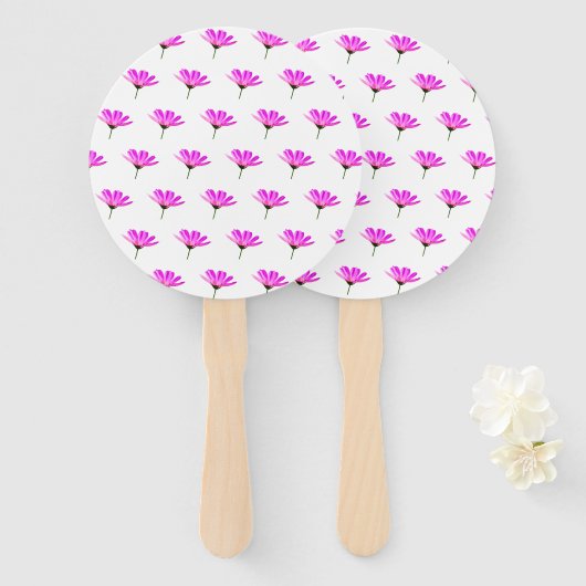 Pink Daisy Handwaaier (Voorkant en achterkant)