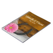Pink Daisy Hoefijzer Western Weddenschap Boek Notitieboek (Linkerzijde)