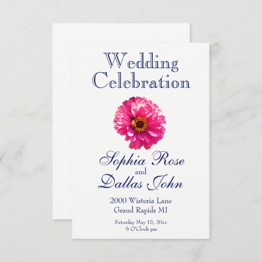 Pink Daisy Kaart (Voorkant / Achterkant)