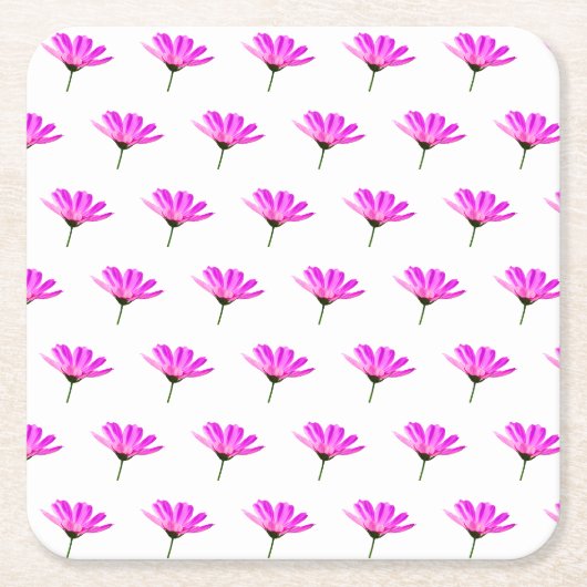 Pink Daisy Kartonnen Onderzetters (Voorkant)