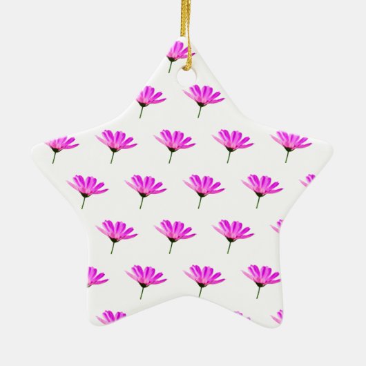 Pink Daisy Keramisch Ornament (Achterkant)