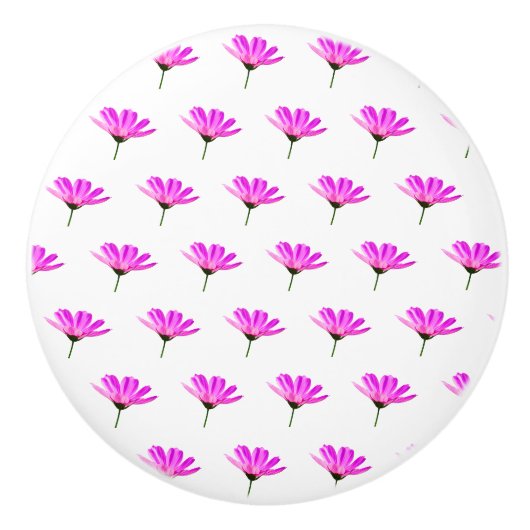 Pink Daisy Keramische Knop (Voorkant)
