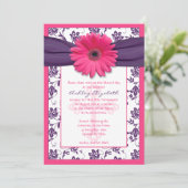 Pink Daisy Paars Floral First Community Kaart (Staand voorkant)