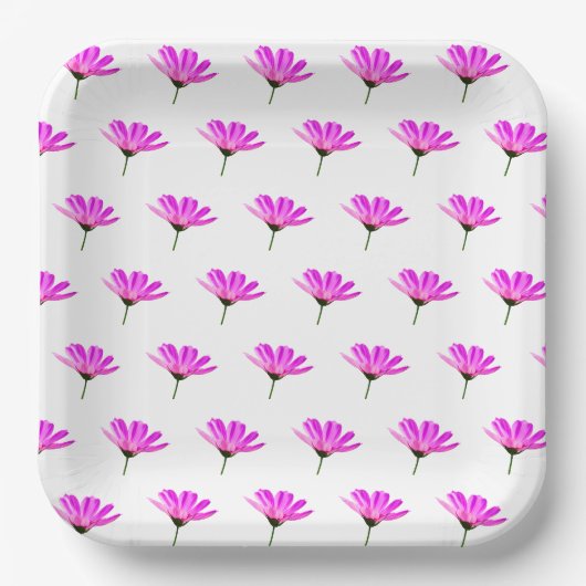 Pink Daisy Papieren Bordje (Voorkant)