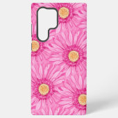 Pink daisy pattern - large samsung galaxy hoesje (Achterkant)