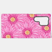 Pink daisy pattern - large samsung galaxy hoesje (Achterkant horizontaal)