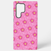Pink daisy pattern  samsung galaxy hoesje (Achterkant)
