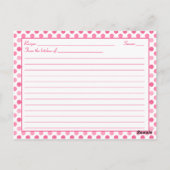 Pink Daisy Polka Dot Recept Kaart voor nieuw paar (Achterkant)