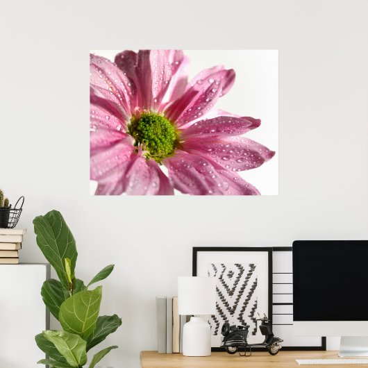 Pink Daisy Poster (Thuiskantoor)
