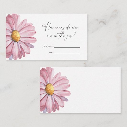Pink Daisy - Raad hoeveel daisies spel Informatiekaartje (Voorkant / Achterkant)