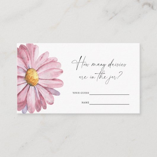 Pink Daisy - Raad hoeveel daisies spel Informatiekaartje (Voorkant)