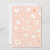 Pink Daisy Rainbow Hippie 70's Retro Baby shower Kaart (Achterkant)