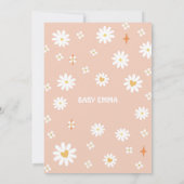 Pink Daisy Rainbow Hippie Groovy Van Baby shower Kaart (Achterkant)