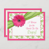 Pink Daisy Recept Kaart voor de bruid te zijn (Voorkant / Achterkant)