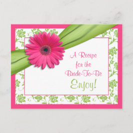 Pink Daisy Recept Kaart voor de bruid te zijn