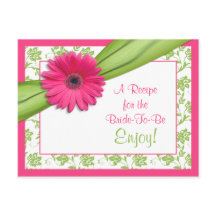 Pink Daisy Recept Kaart voor de bruid te zijn