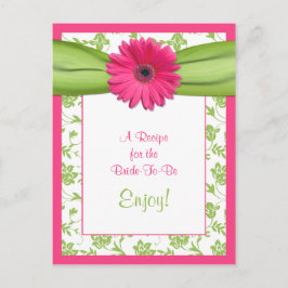 Pink Daisy Recept Kaart voor de bruid te zijn