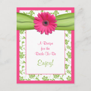 Pink Daisy Recept Kaart voor de bruid te zijn