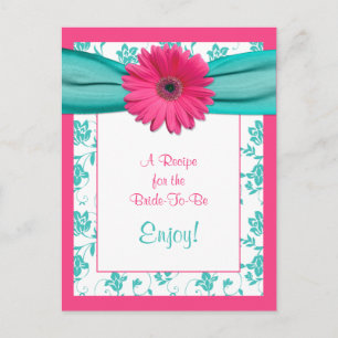 Pink Daisy Recept Kaart voor de bruid te zijn
