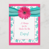 Pink Daisy Recept Kaart voor de bruid te zijn (Voorkant)