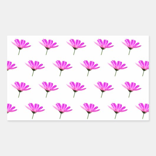 Pink Daisy Rechthoekige Sticker (Voorkant)