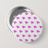 Pink Daisy Ronde Button 7,6 Cm (Voorkant /achterkant)