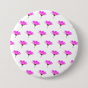 Pink Daisy Ronde Button 7,6 Cm