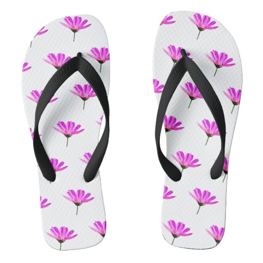 Pink Daisy Teenslippers (Voetbed)