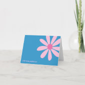 Pink Daisy Thank You Cards (blauw) Bedankkaart (Voorkant)