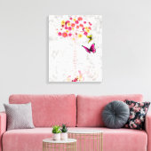 Pink Daisy Tree Canvas Afdruk (Insitu (Woonkamer))