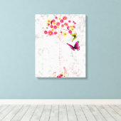 Pink Daisy Tree Canvas Afdruk (Insitu (Houten vloer))