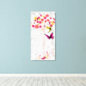 Pink Daisy Tree Canvas Afdruk (Insitu (Houten vloer))