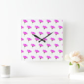 Pink Daisy Vierkante Klok (Huis)