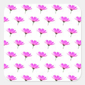 Pink Daisy Vierkante Sticker (Voorkant)