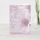 Pink Daisy Wedding Gefeliciteerd Kaart (Voorkant)