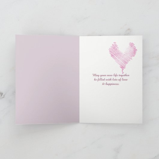 Pink Daisy Wedding Gefeliciteerd Kaart (Binnen)